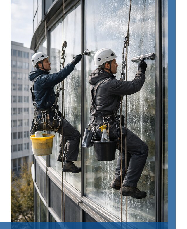 Мойка панорамных окон в Балахне от 366 р. заказать у ВЫСОТНИК-Блх