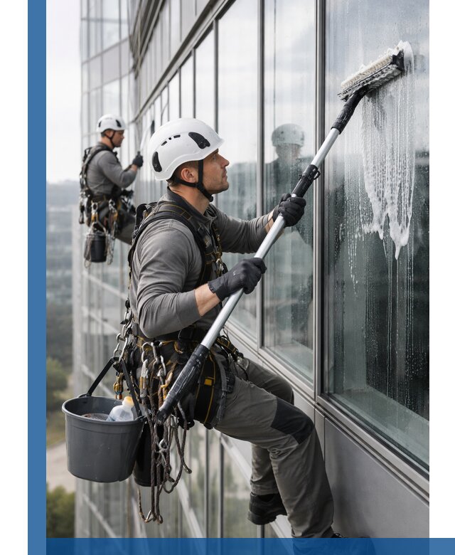 Высотная мойка сплошного остекления с выездом в Балахне