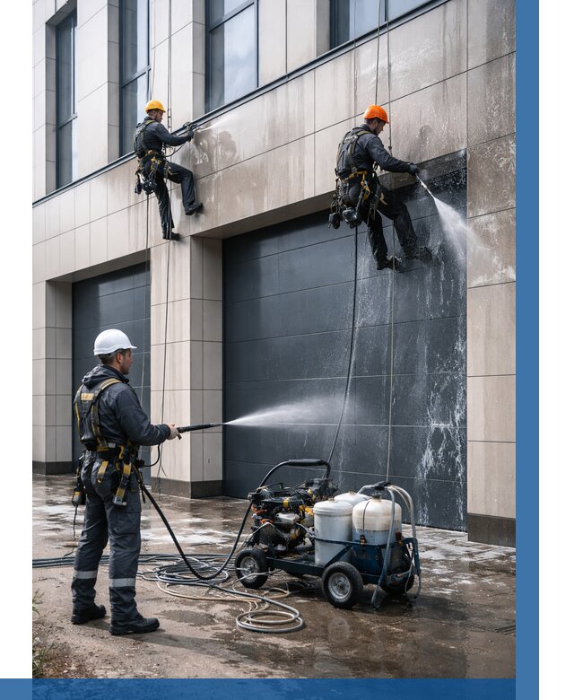 Послестроительная мойка фасада в Балахне от 313 р. | ВЫСОТНИК-Блх