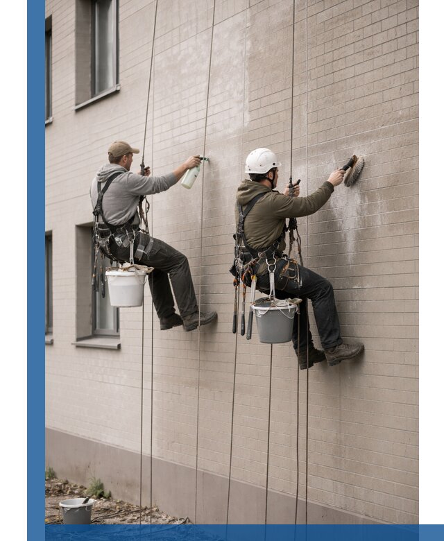 Удаление высолов с фасада зданий в Балахне без повреждений и следов
