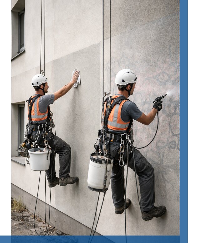 Антиграффити покрытие фасада в Балахне от 627 р. | ВЫСОТНИК-Блх