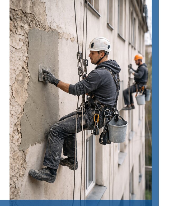 Восстановление штукатурки фасада в Балахне от 1254 р. | ВЫСОТНИК-Блх