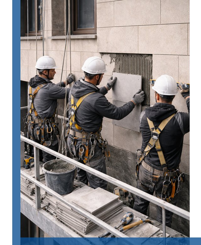 Ремонт облицовки фасада плиткой в Балахне с гарантией