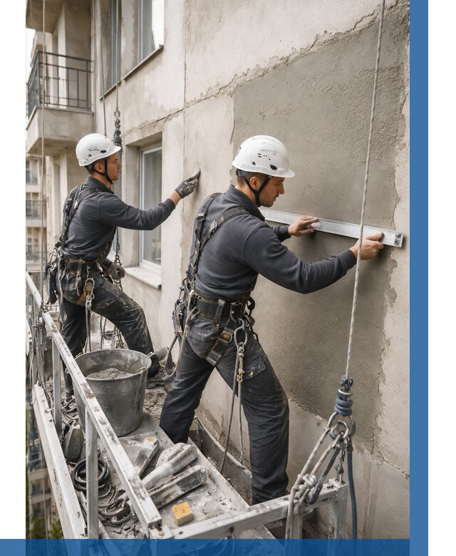 Штукатурка фасада на высоте в Балахне от 940 р. | ВЫСОТНИК-Блх