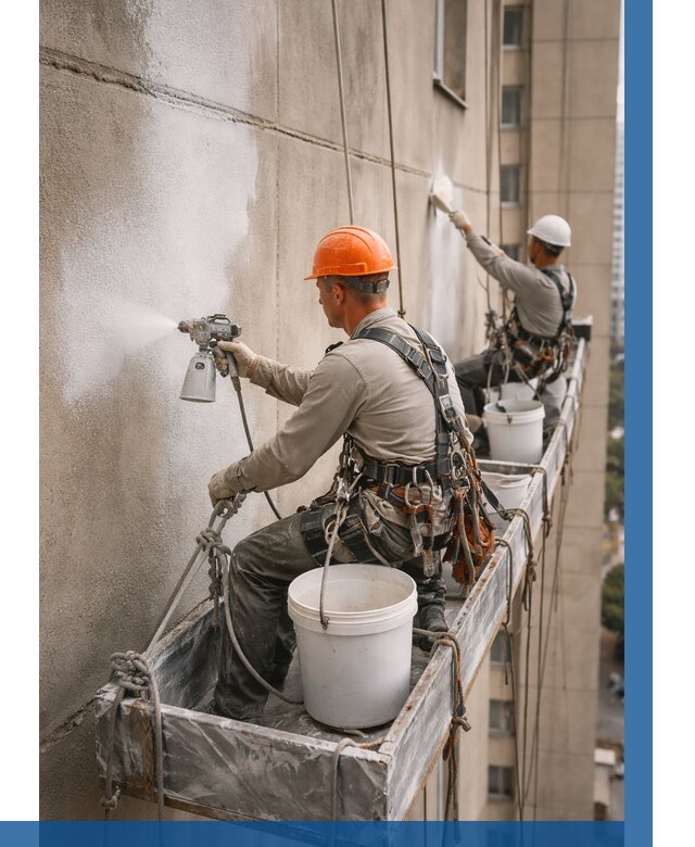 Грунтовка фасада на высоте в Балахне от 125 р. | ВЫСОТНИК-Блх