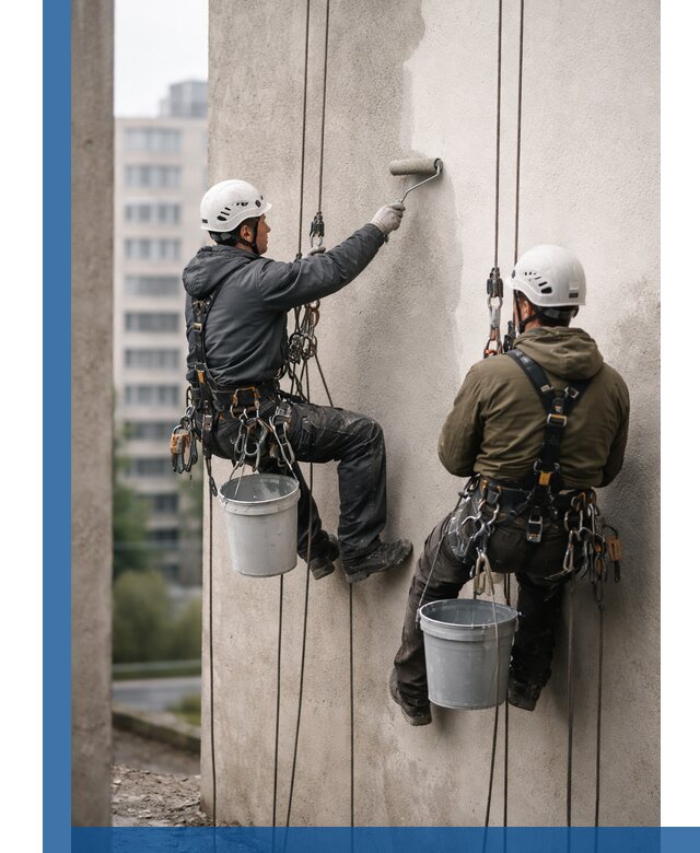 Покраска фасадов высотными альпинистами в Балахне с гарантией