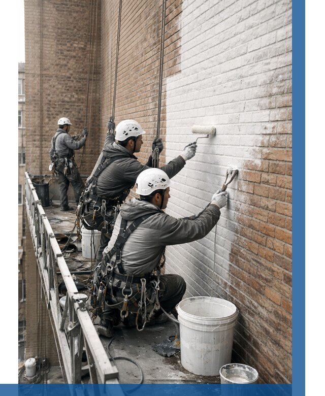 Покраска кирпичного фасада в Балахне от 366 р. | ВЫСОТНИК-Блх