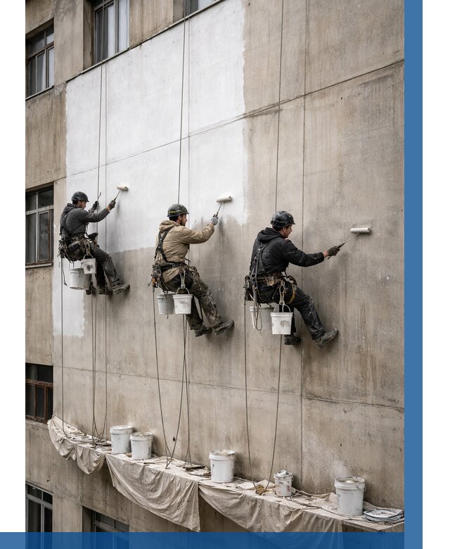 Покраска бетонного фасада в Балахне от 366 р за м2 | ВЫСОТНИК-Блх