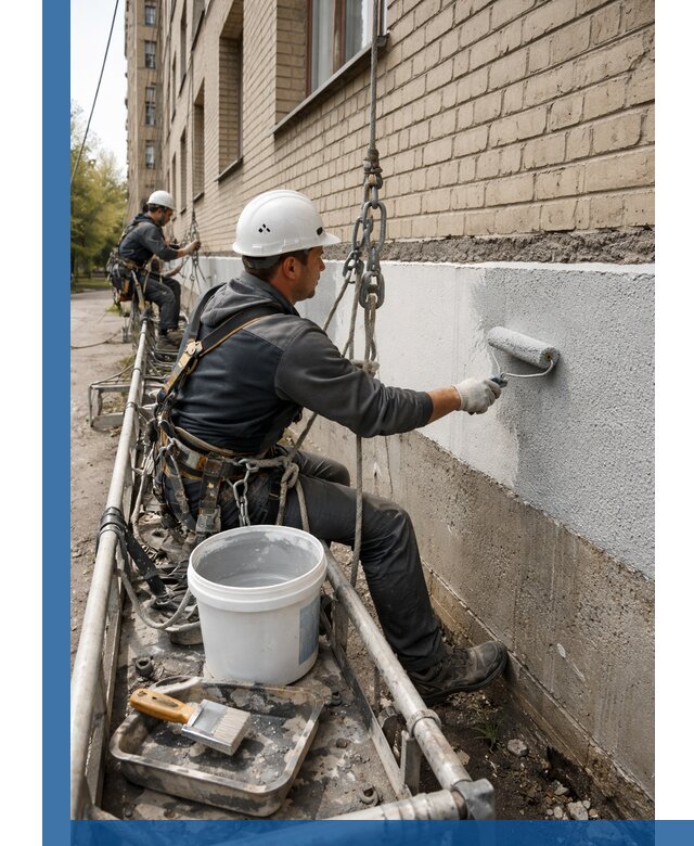 Окраска цоколя здания в Балахне профессионально и надежно