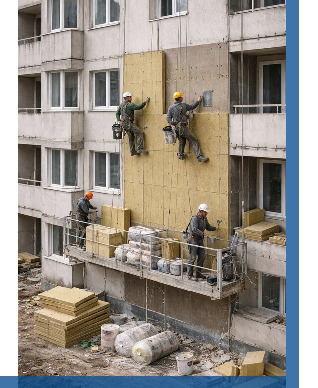 Утепление фасада минватой в Балахне от 1567 р. | ВЫСОТНИК-Блх