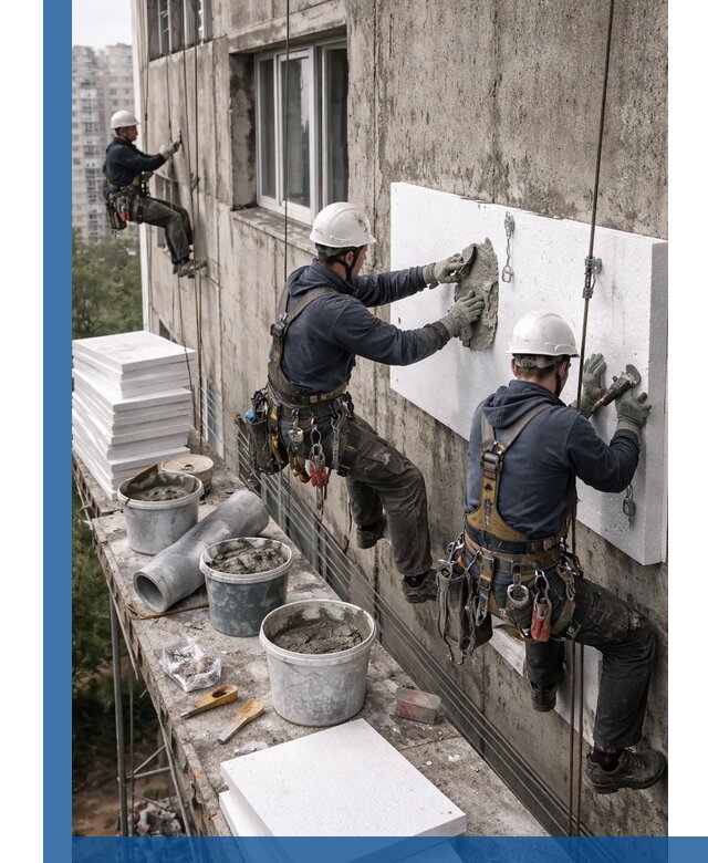 Утепление фасада пенополистиролом в Балахне под ключ