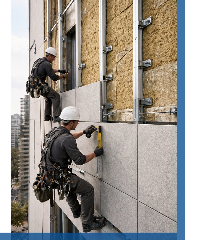 Монтаж вентилируемого фасада в Балахне от 3657 р. | ВЫСОТНИК-Блх