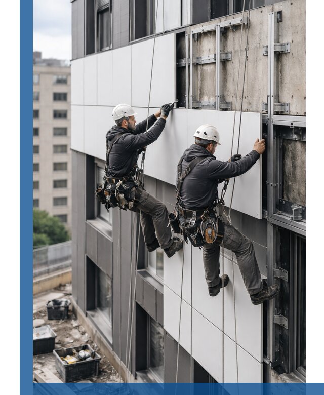 Монтаж композитных панелей фасада в Балахне под ключ