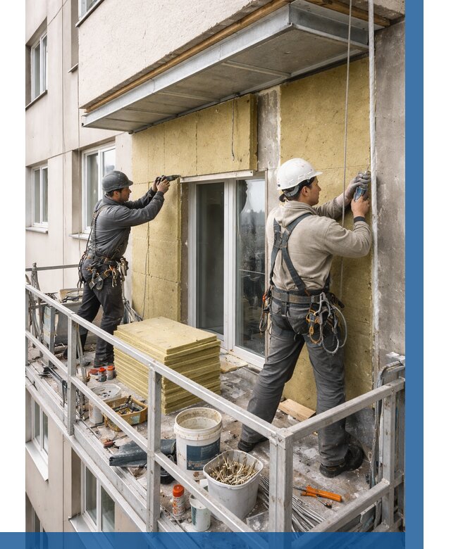 Утепление балкона снаружи в Балахне от 1672 р. под ключ ВЫСОТНИК-Блх