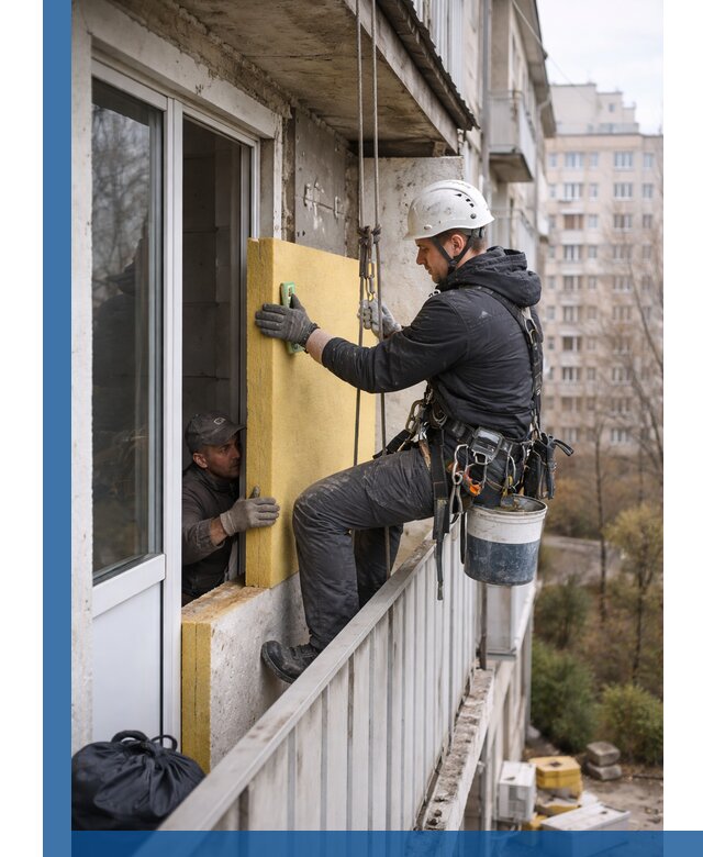 Профессиональное утепление балкона снаружи в Балахне под ключ
