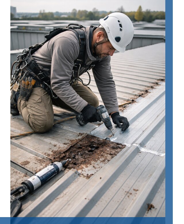 Ремонт профнастила на кровле в Балахне от 731 р. | ВЫСОТНИК-Блх