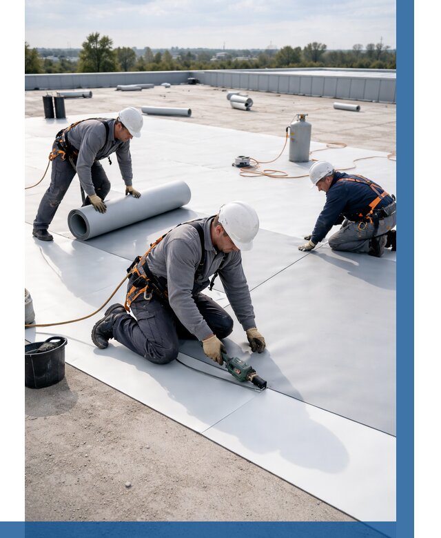 Монтаж мембранной кровли под ключ в Балахне от 1254 р. | ВЫСОТНИК-Блх