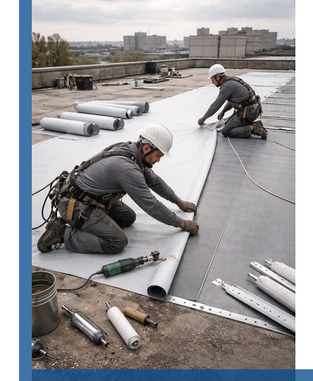 Монтаж мембранной кровли в Балахне для промышленных зданий