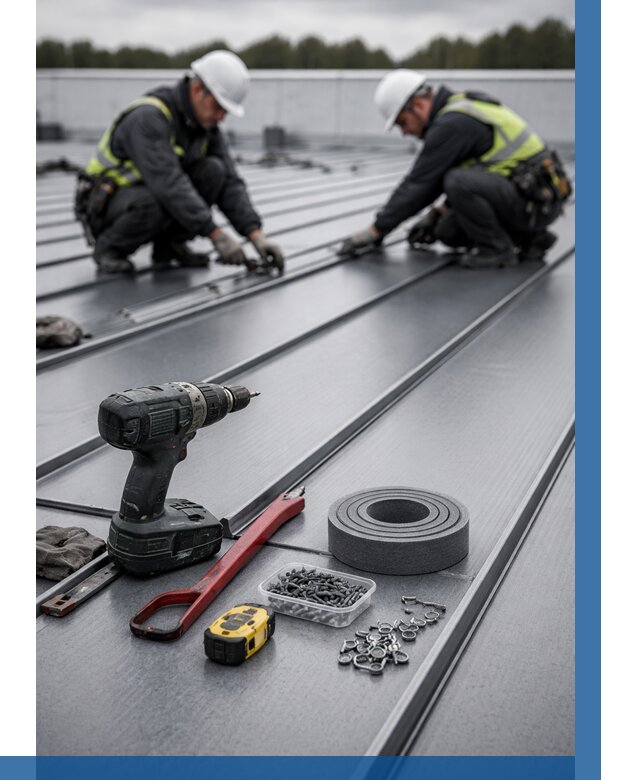 Монтаж фальцевой кровли в Балахне от 1881 р. | ВЫСОТНИК-Блх