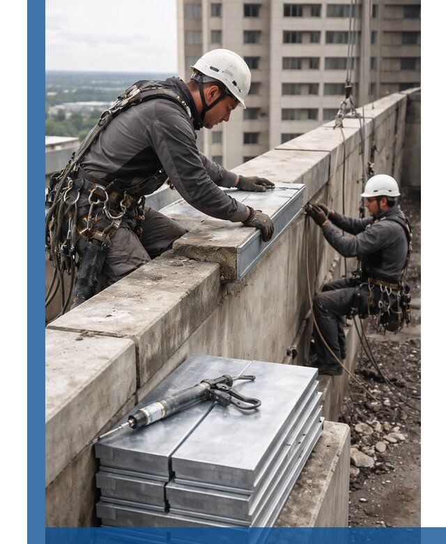 Замена парапетных крышек и установка новых в Балахне
