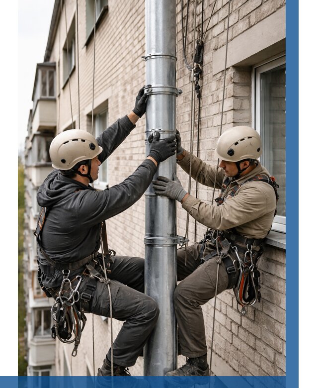 Замена водосточных труб в Балахне от 6791 р. | ВЫСОТНИК-Блх