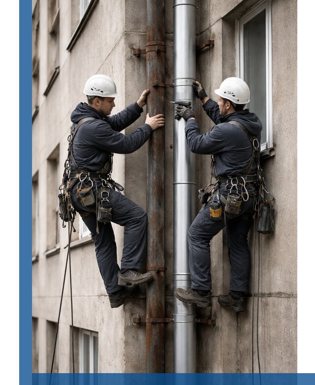 Замена водосточных труб в Балахне: монтаж и демонтаж под ключ
