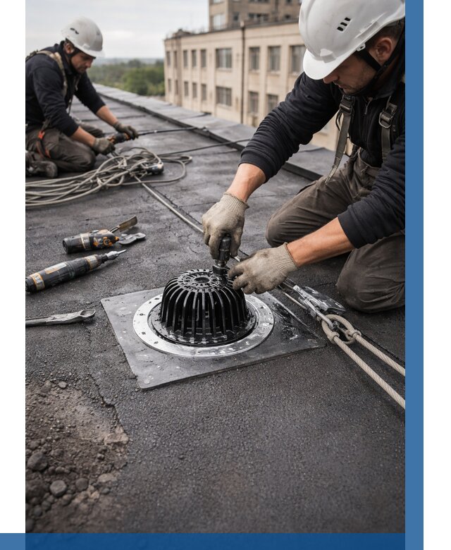 Установка водосточных воронок в Балахне цена от 3657 р. | ВЫСОТНИК-Блх