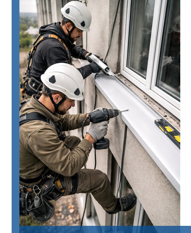 Профессиональный монтаж оконных отливов и отведения воды в Балахне