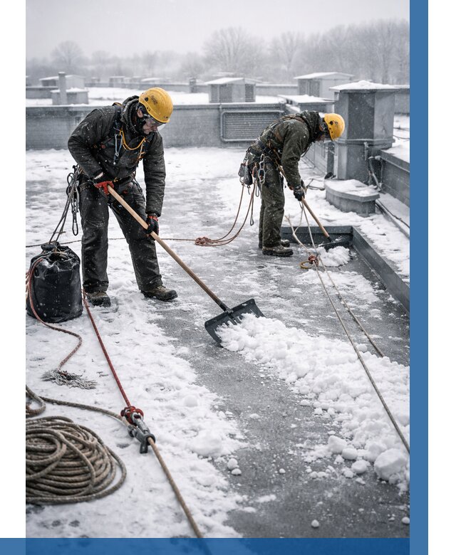 Очистка крыши от снега в Балахне от 7836 р. | ВЫСОТНИК-Блх