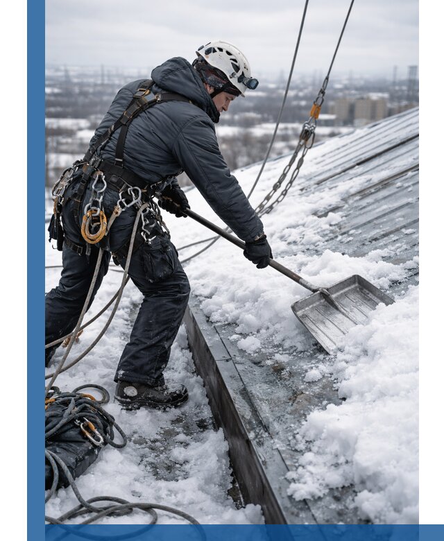 Профессиональная очистка кровли от снега и наледи в Балахне