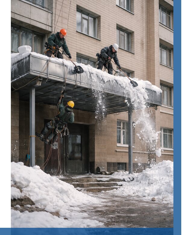 Очистка козырьков от снега в Балахне от 3657 р. | ВЫСОТНИК-Блх