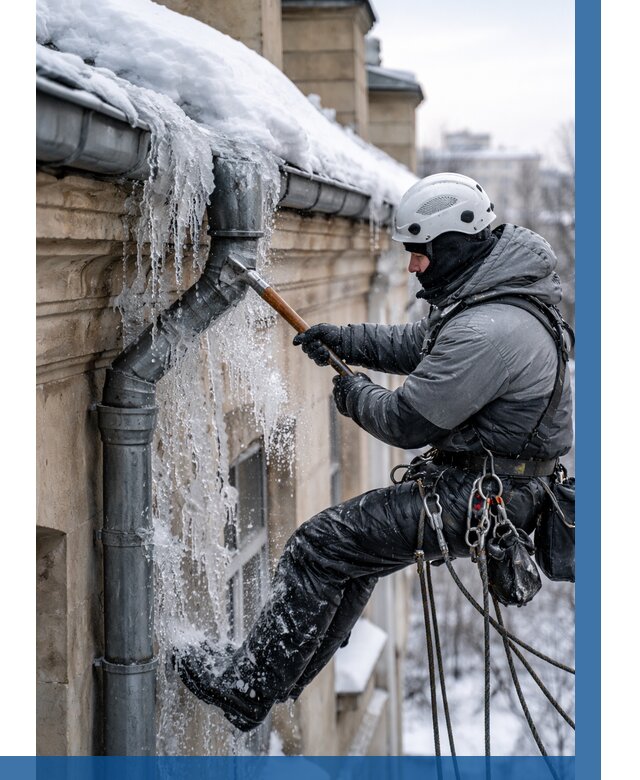 Очистка водостоков от льда в Балахне от 3657 р. | ВЫСОТНИК-Блх