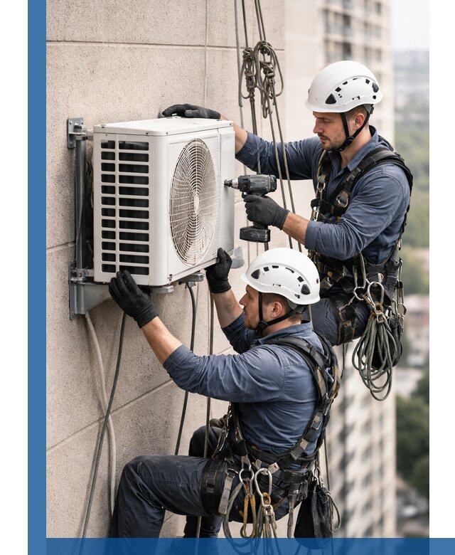 Монтаж внешнего блока кондиционера в Балахне установка и крепление