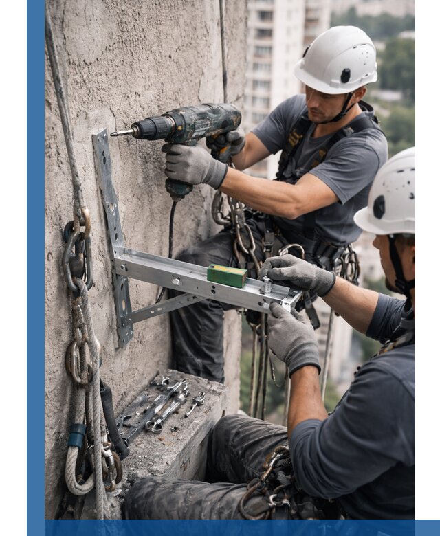 Установка кронштейнов кондиционера и крепежа в Балахне