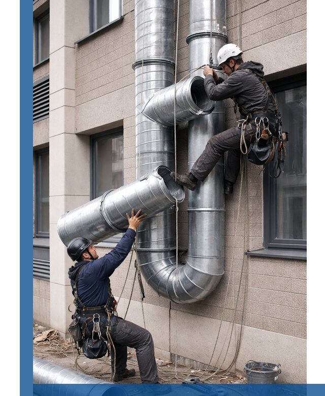 Монтаж фасадных воздуховодов в Балахне с герметизацией и крепежом