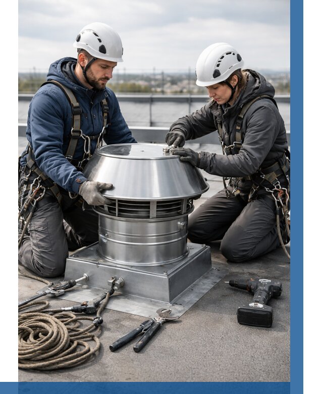 Установка дефлекторов на кровле в Балахне от 4702 р. | ВЫСОТНИК-Блх