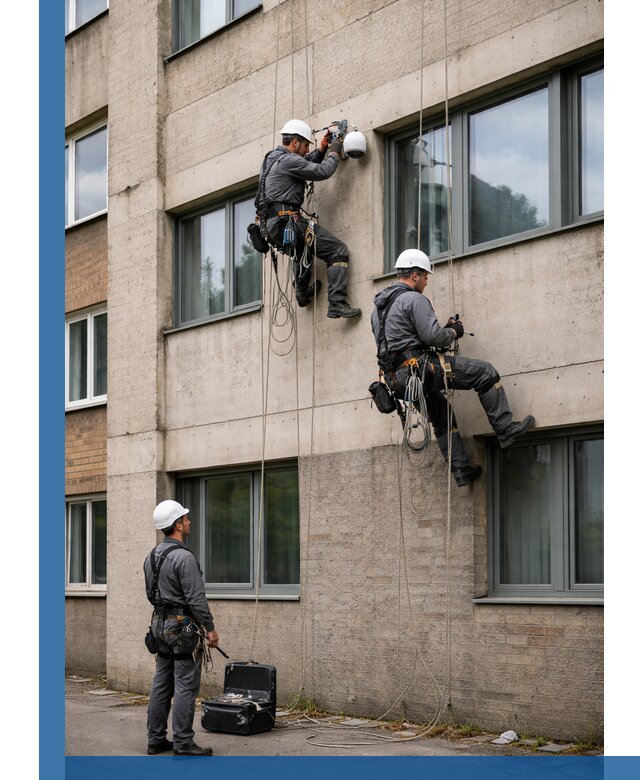 Монтаж фасадных камер видеонаблюдения в Балахне под ключ