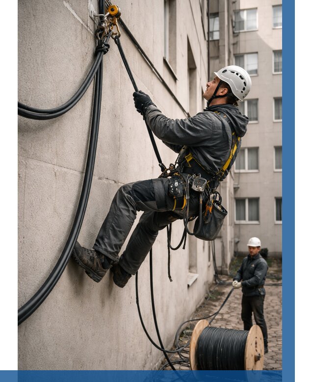 Протяжка кабеля питания на высоте в Балахне от 470 р. | ВЫСОТНИК-Блх