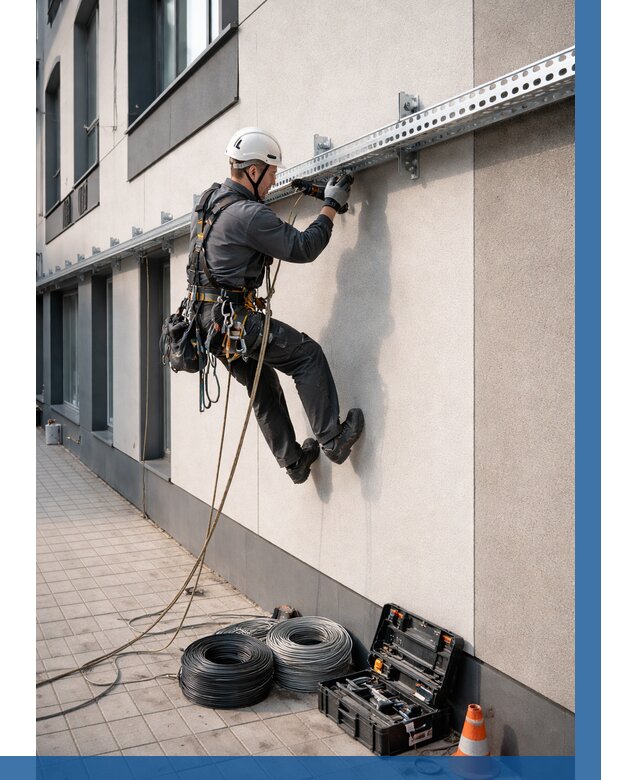 Монтаж кабельных лотков на фасаде в Балахне от 1254 р. | ВЫСОТНИК-Блх