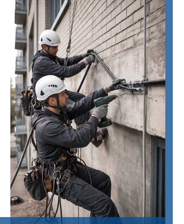 Крепление кабеля на фасаде в Балахне от 366 р. | ВЫСОТНИК-Блх