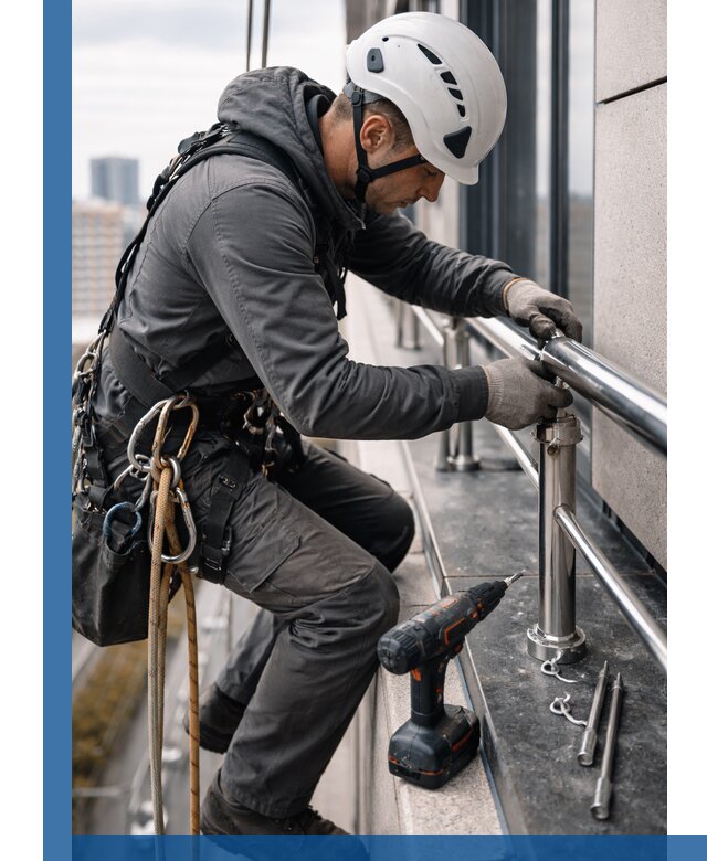 Монтаж ограждений на высоте в Балахне для зданий и конструкций