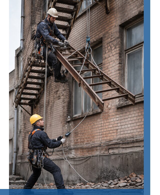 Демонтаж пожарной лестницы в Балахне от 12538 р. | ВЫСОТНИК-Блх