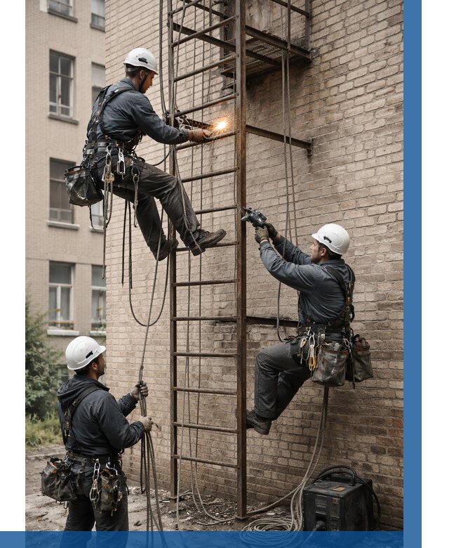 Ремонт пожарной лестницы в Балахне от 7836 р. | ВЫСОТНИК-Блх