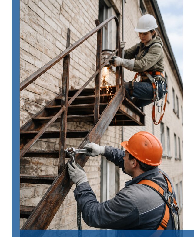 Ремонт и восстановление пожарных лестниц с выездом в Балахне