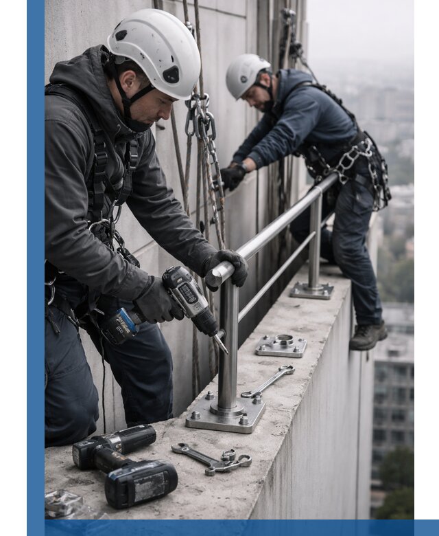 Монтаж перил на высоте в Балахне для жилых и промобъектов