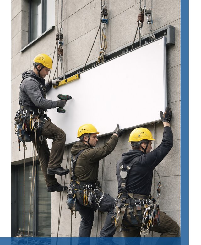 Монтаж рекламной вывески в Балахне от 8358 р. | ВЫСОТНИК-Блх