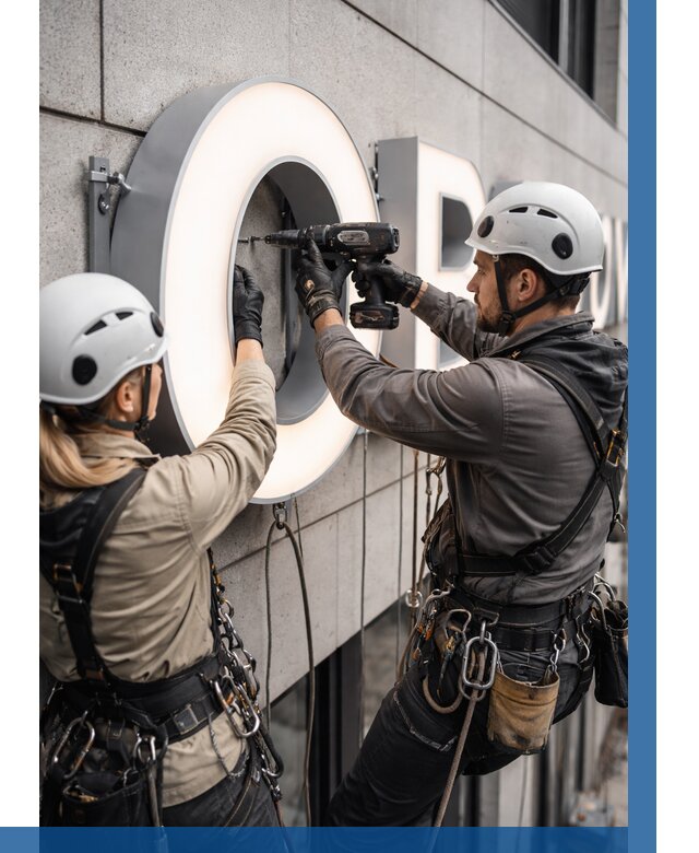 Монтаж световых букв в Балахне от 3134 р. под ключ ВЫСОТНИК-Блх