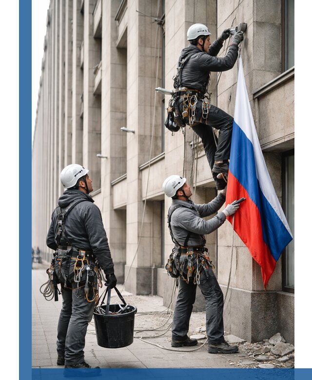 Профессиональная установка флагов на фасаде в Балахне