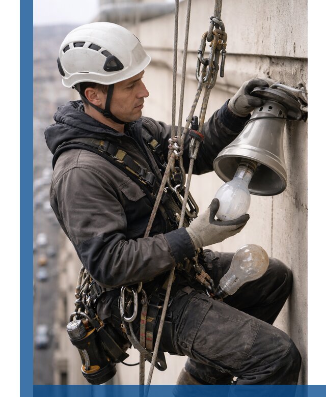 Замена ламп на высоте в Балахне профессионально и быстро