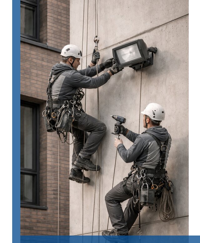 Профессиональный монтаж фасадных прожекторов в Балахне под ключ